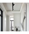 1-fase GX53 spanningsrail spot - Witte ring, zonder lichtbron, 1F2W, Zwart
