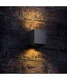6W vierkante wandlamp met up/down licht - IP54, zwart, 2700K, verstelbare stralingshoek, incl. lichtbron