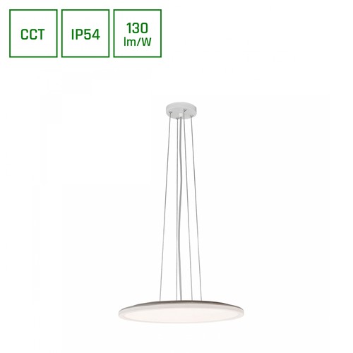 36W Nymphea Flat Duo LED plafondlamp - 130lm/W, IP54, Ø40cm, CCT, witte rand, incl. lichtbron