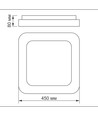 72W dimbare LED plafondlamp - 45x45cm, 2700-6000K, zwarte rand, incl. afstandsbediening, IP20 binnen