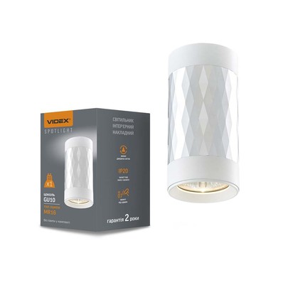 GU10 plafondspot - Wit met zilveren prisma, Ø6cm, zonder lichtbron