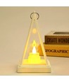 LED lantaarn driehoekig - Wit, batterij, IP54 binnen/buiten