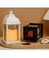 LED lantaarn - Wit, vierkant, batterij, IP54 binnen/buiten