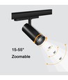 30W 3-fasen RA92 Zoom instelbare CCT spanningsrailspot - 100lm/W, Zwart, Instelbare CCT + helderheid + stralingshoek