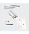 LEDlife Zoom verstelbare railspot 30W - Verstelbare CCT + helderheid + spreiding, Wit, RA92, 3000lm, 3-fase