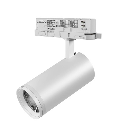 LEDlife Zoom verstelbare railspot 30W - Verstelbare CCT + helderheid + spreiding, Wit, RA92, 3000lm, 3-fase