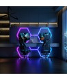 Hexagon RGBIC 4 panelen complete set 64W - Incl. bluetooth controller en voeding