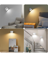 4,5W Oplaadbare wandlamp CCT - IP20, rond, wit, 360° draaibaar, incl. lichtbron en afstandsbediening