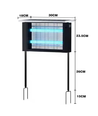 Zonne-energie insectenlamp - Zwart, IP65, 10W, dekt tot 60m2