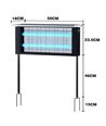 Zonnepaneel insectenlamp - Zwart, IP65, 20W, dekt tot 120m2