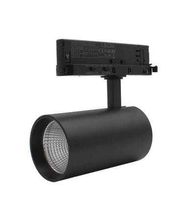 28W 3-fasen RA90 CCT verstelbare spanningsrailspot - 110lm/W, zwart, instelbare CCT + helderheid, flikkervrij