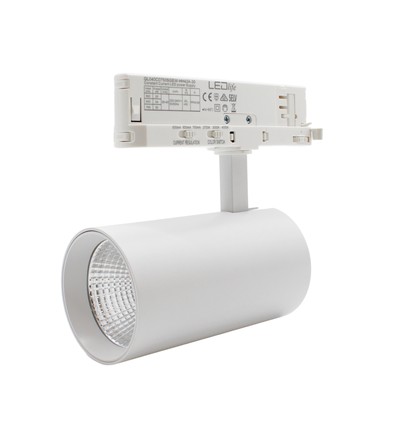 28W 3-fase RA90 CCT verstelbare spanningsrail spot - 110lm/w, wit, instelbare CCT + helderheid, 3200lm, flikkervrij