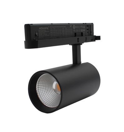 29W 3-fasen dimbare RA90 spanningsrailspot - 140 lm/W, 38 graden, zwart