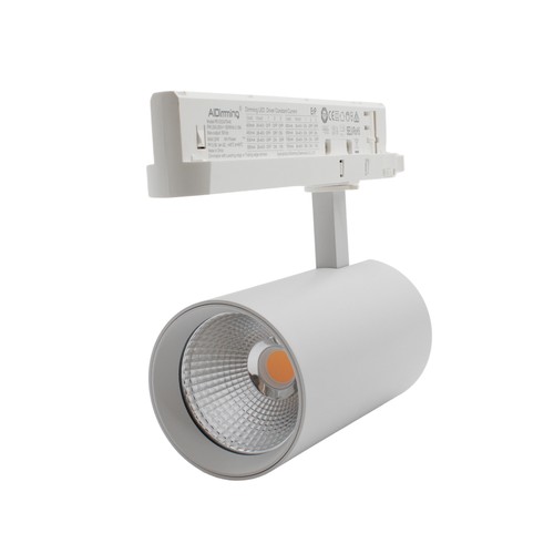 29W 3-fasen dimbare RA90 spanningsrailspot - 140 lm/W, 38 graden, wit