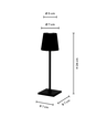 Oplaadbare LED mini tafellamp - Wit, 24cm, touch dimbaar, IP54