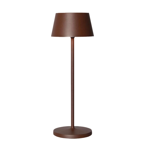 Oplaadbare LED tafellamp - Bruin, touch dimbaar, IP54