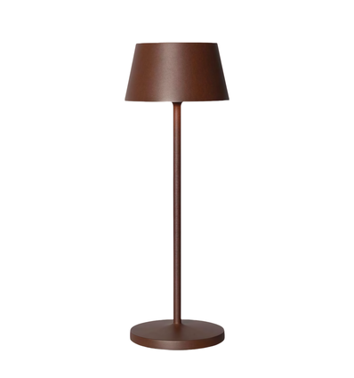 Oplaadbare LED tafellamp - Bruin, touch dimbaar, IP54