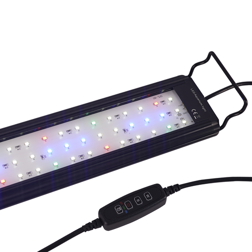 45-60 cm aquariumarmatuur - 11W LED, wit/blauw/rood/groen, verstelbare lengte, IP66