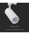 30W 3-fase CCT railspot, RA90 - 3-in-1 kleurwissel, wit, COB LED