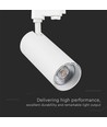 VT-47050 railspot 40W - COB LED, 3in1, wit huis, witte reflector, witte achterkap