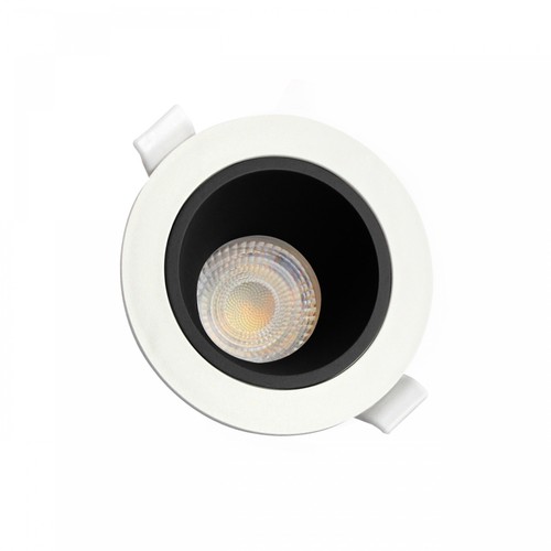 Fiale Core Anti-Glare GU10 inbouwspot - Wit/zwart, IP20, Gat: Ø7,5 cm, Afm: Ø9,5 cm, zonder lichtbron