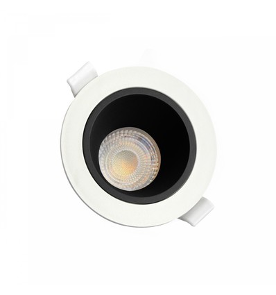 Fiale Core Anti-Glare GU10 inbouwspot - Wit/zwart, IP20, Gat: Ø7,5 cm, Afm: Ø9,5 cm, zonder lichtbron