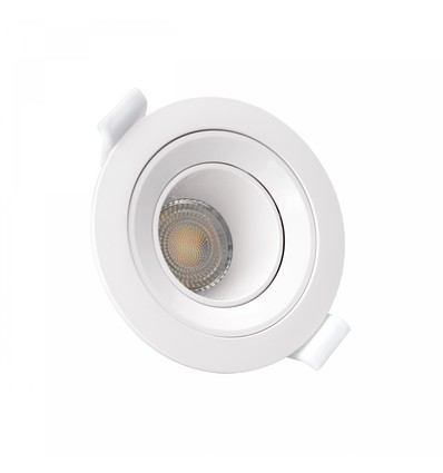 GU10 verdiepte inbouwspot - Zonder lichtbron en fitting, Gat: 7,5 cm, wit, rond, lage verblinding