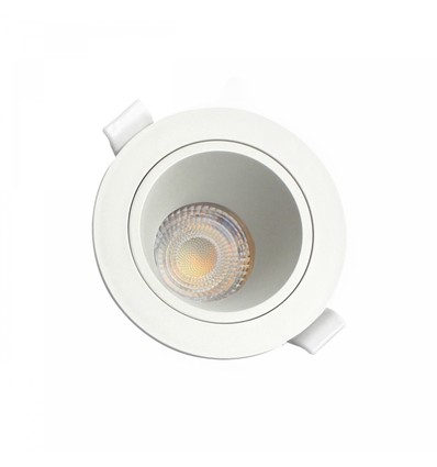 GU10 inbouwspot, ontspiegeld - Rond, wit, IP20, Gat: Ø7,5 cm, Afm: Ø9,5 cm, zonder lichtbron