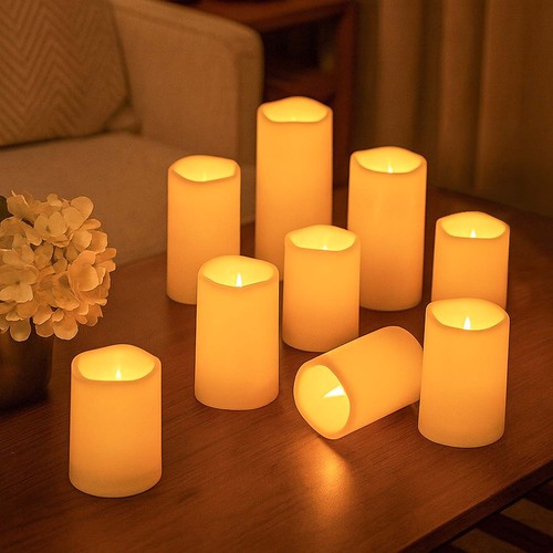 9-pack LED buiten kaarsen, afstandsbediening, Ø5,5cm - Batterij, timer