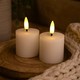 LED Blokkaarsen, 2 stuks, vlam effect, wit - 5 cm hoog, Ø5 cm, werkt met afstandsbediening, echte was