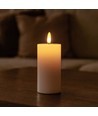 LED Stompkaars 10cm hoog, vlameffect, wit - Ø5cm, 10cm hoog, werkt m. afstandsbediening, timer, echte was