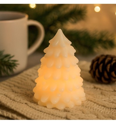 LED kerstboomlicht, knipperend vlam effect, wit - Hoogte 9,5 cm, Ø7 cm, echte was