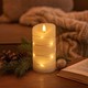 LED kaars met lichtsnoer, 15cm, vlam-effect - Ø7,5cm