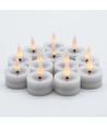 12-pack LED theelichtjes met mooie vlam effect - Wordt compleet geleverd met batterijen, klaar voor gebruik