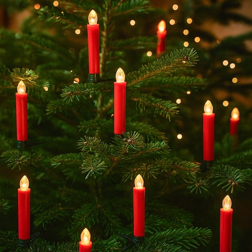10-pack LED kerstkaarsen incl. afstandsbediening - Batterij, timerfunctie, draadloos, houder voor kerstboom