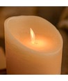 LED Stompkaarsen Ø10cm, 3 stuks, bewegende vlam, wit - Incl. afstandsbediening en timer, 10/12,5/15cm hoog, echte was