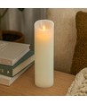 LED XL Stompkaars 30cm hoog, vlameffect, wit - Ø10cm, 30cm hoog, werkt m. afstandsbediening, timer, echte was