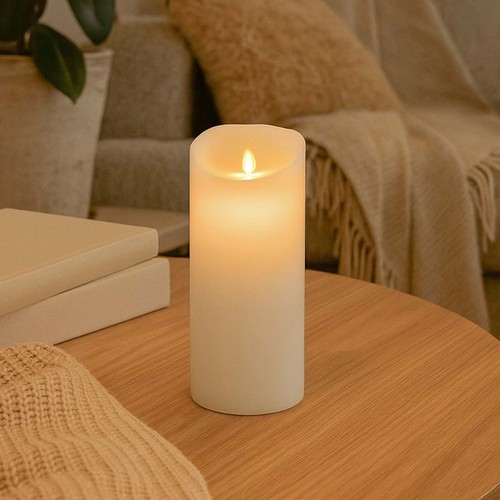LED XL kaars 22,5cm, vlam-effect, wit - Ø10cm