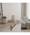 LED Stompkaars 12,5cm hoog, vlameffect, wit - Ø7,5cm, 12,5cm hoog, werkt met afstandsbediening, timer, echte was