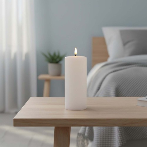 LED kaars 17,5cm, smelt-look, vlam-effect - Ø7,5cm