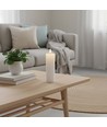 LED blokkaars 15 cm hoog, vlam effect, wit - Ø5 cm, werkt met afstandsbediening, timer, echte was