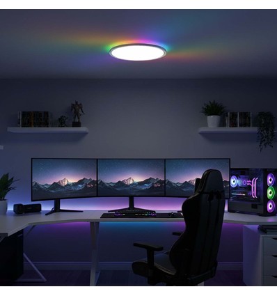 39W CCT plafondlamp met RGBIC backlight - Ø30cm, Tuya, incl. afstandsbediening