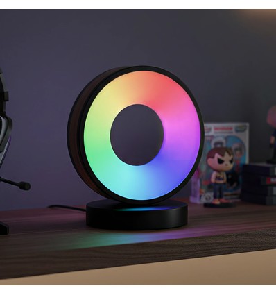 Cirkel RGBIC lamp - 18x15cm, Bluetooth, 5V USB