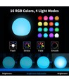 Ø8 cm RGB LED bal - Oplaadbaar, met afstandsbediening, IP66