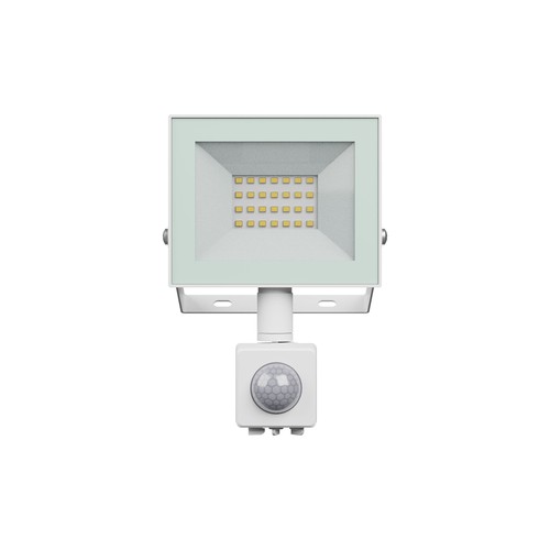20W breedstraler met sensor - IP44, wit, werklamp, PIR-sensor