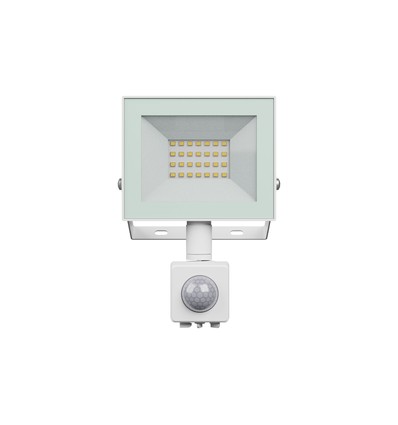 20W breedstraler met sensor - IP44, wit, werklamp, PIR-sensor