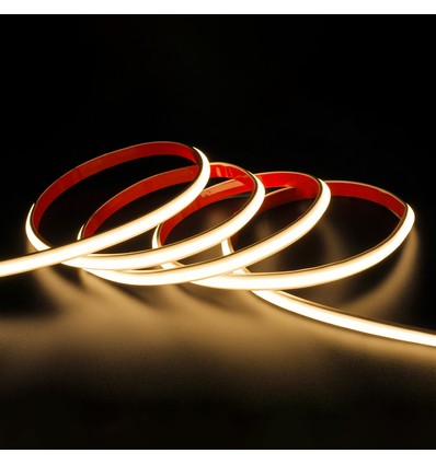 5m 230V waterdichte slim COB strip - zelfklevend, 9W/m, IP67, 296 LED/m, tot 100m