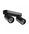 Plafondlamp met 2 spots, GU10 - Zwart, IP20 binnen, zonder lichtbron
