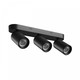 Plafondlamp met 3 spots, GU10 - Zwart, IP20 binnen, zonder lichtbron