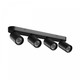 Plafondlamp met 4 spots, GU10 - Zwart, IP20, zonder lichtbron